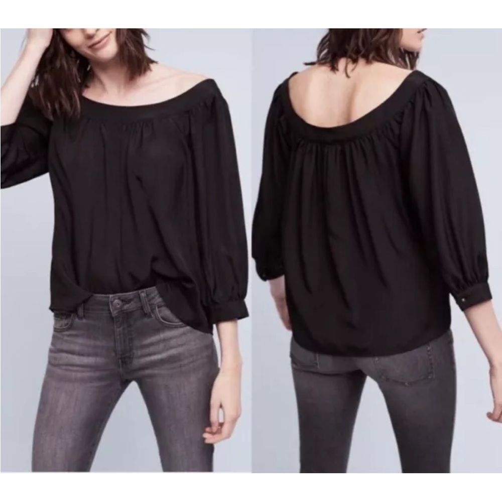 Maeve Anthropologie Yanna Blouse in Black - Size S